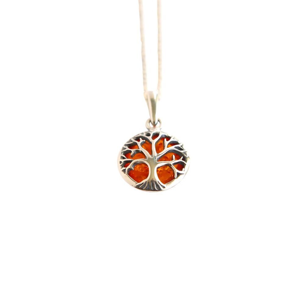 Baltic Amber Sleepy Hallow Gothic Tree Pendant in 925 Sterling Silver - Picture 3 of 7